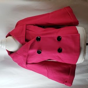 Worthington pink cropped pea coat in size small